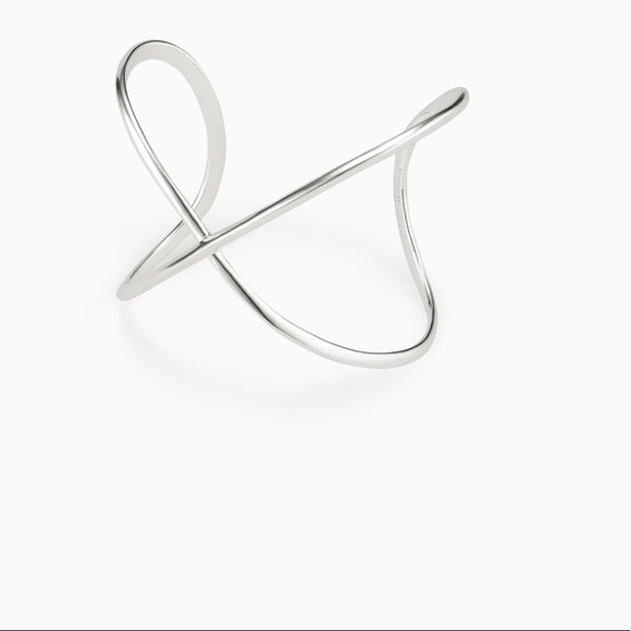 Sculpted X Cuff-Silver - Picture 2 of 2